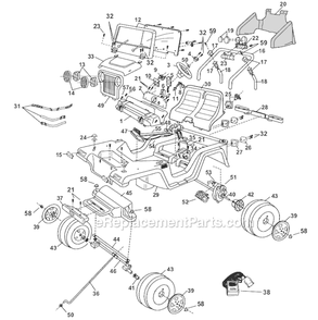 Page A Diagram and Parts List for 76963-9464  Power Wheels Ride-On Cars